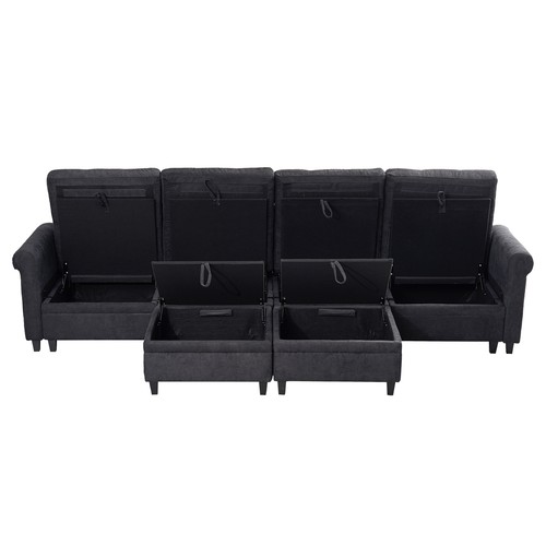 Multi-functional Sectional Couch Convertible Sofa With Storage For Living Room - Picture 7 of 14