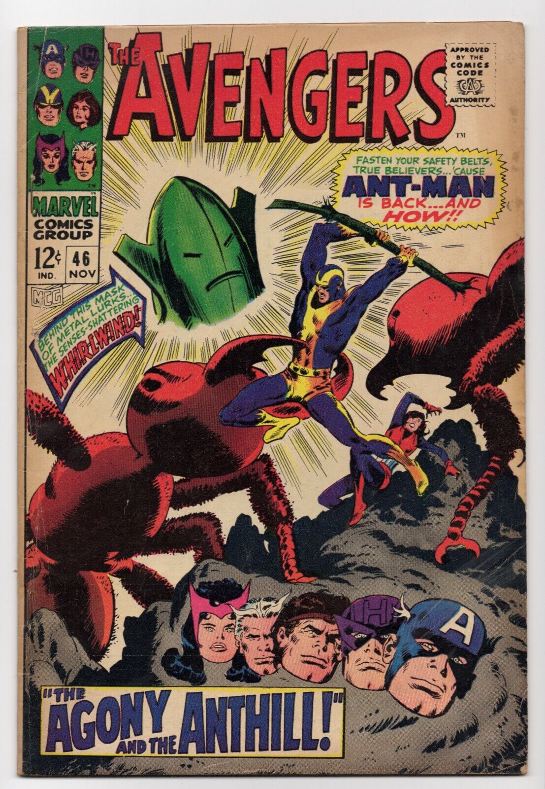 🔑 Avengers #46 (Marvel 1967) 1st Appearance Whirlwind - Key Issue