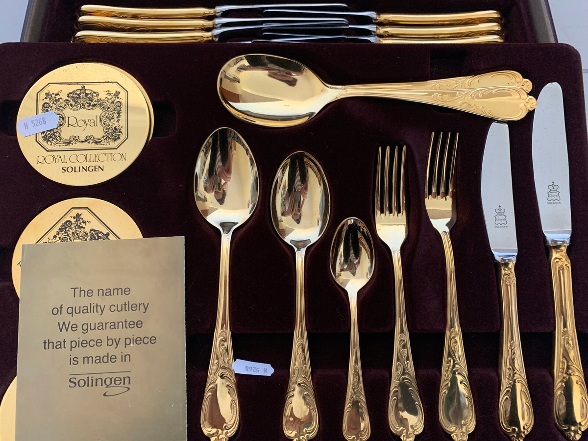 ドイツ　ゾーリンゲン カトラリー セット 70本　SBS社　23/24金 ドイツ ゾーリンゲン カトラリー セット 70本 SBS社 23/24金 【公式通販】