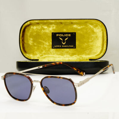 Police Lewis Hamilton F1 Sonnenbrille blau braun silber eckig SPL C49 COL 04BL