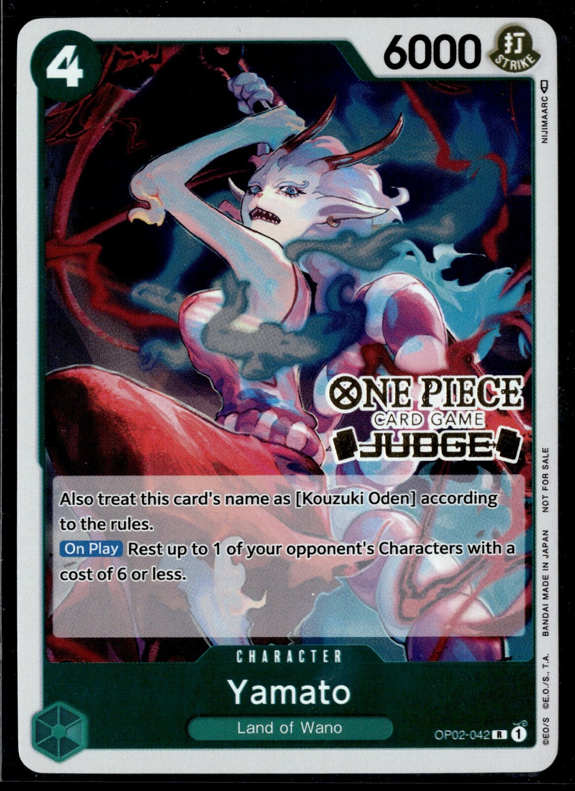 Yamato OP02-042 R Foil Judge Pack Promo English One Piece Card Game (LP)