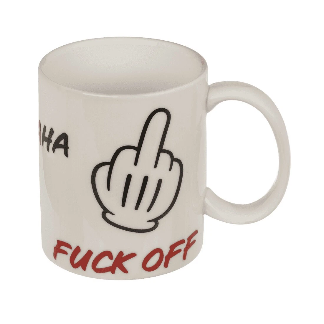 Becher Fuck off Verpiss dich Mittelfinger Kaffeetasse Kaffeebecher aus Keramik