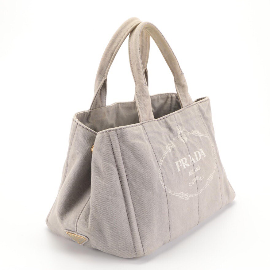 Prada Tote Bag in Cloud Grey Canapa Denim | eBay