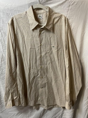 Lacoste Button Down Langarm Hemd kariert Herren Größe 44 XL