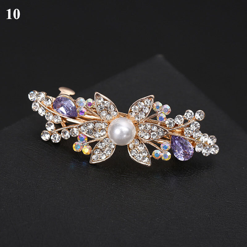 Strass-Schmetterling Haarspangen – 2 Stück, Metall Mit Kristallen, Seeblau & Champagner