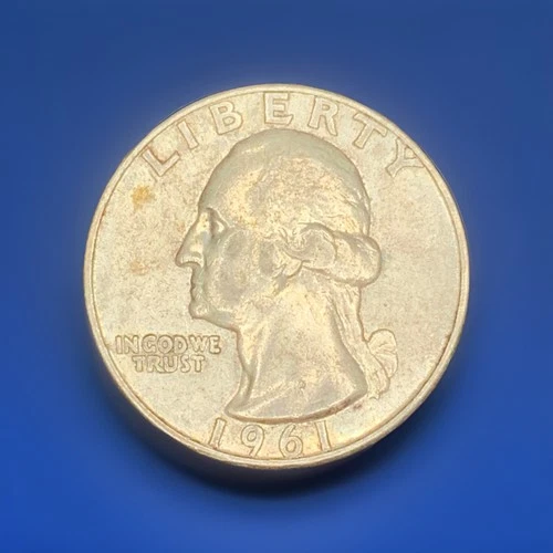 1961 D Washington 90% Silver Quarter Circulated Condition 25c US Coin