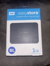 Western Digital easystore 1TB, USB 3.0, External, Portable Hard Drive - Black  