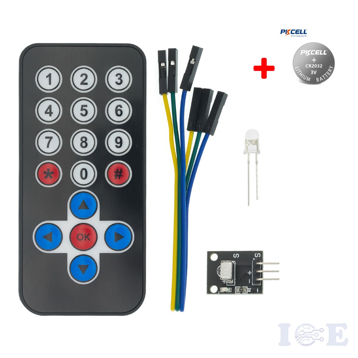 Infrared IR Receiver Module Wireless Remote Control Kit + CR203 Battery ...