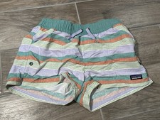 Patagonia Costa Rica Baggies Girls XL Stripe Summer Shorts Outdoor Hike 67087
