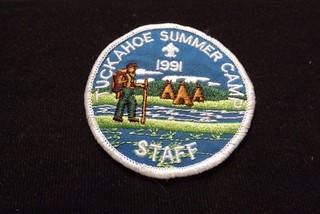 BSA 1991 Tuckahoe Summer Camp STAFF Patch Badge Pennsylvania Boy Scouts Teepees