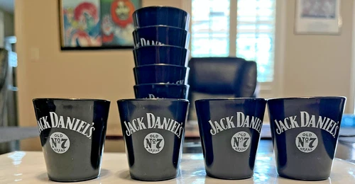 JACK DANIELS PLASTIC SHOT GLASSES - OLD NO 7 LOGO - NEW