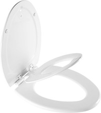 Mayfair NextStep2 Toilet Seat White with Built-In Potty Training Seat Elongated
