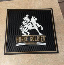 Horse Soldier Bourbon Whiskey Rubber Bar Mat - Black/Gold/White