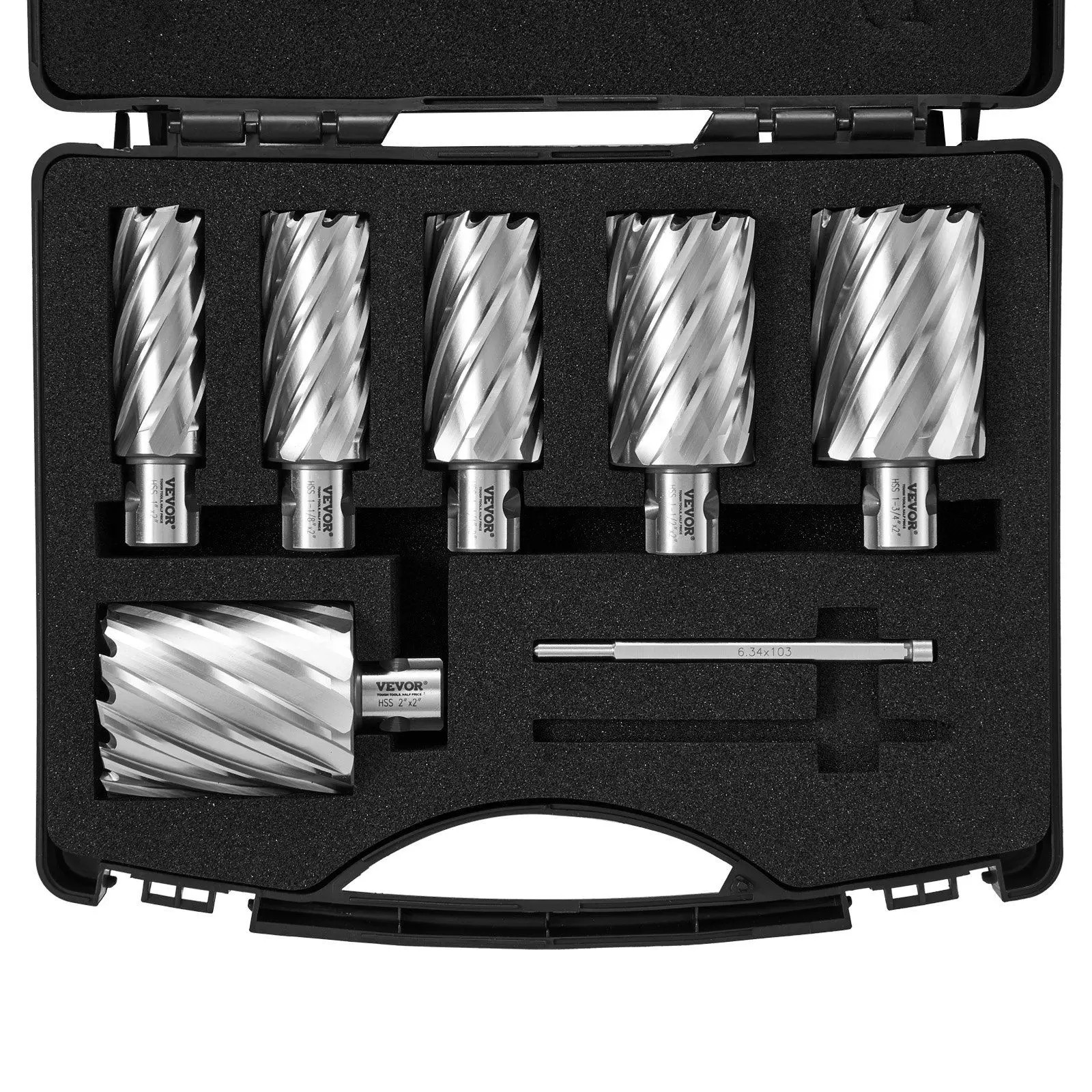 Annular Cutter Set - 6 Piece Universal Shank, M2AL HSS, 1" to 2"