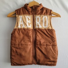 Aeropostale Kids Puffer Vest Brown Full Zip Size 7