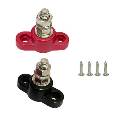 2PCS Single Stud Battery Junction Block, 12V-48V 200A Heavy Duty for Car Truck