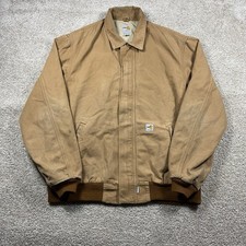 Carhartt FR Jacket FR J020 Mens XLT Tall Flame Resistant Lined Brown Beige Tan