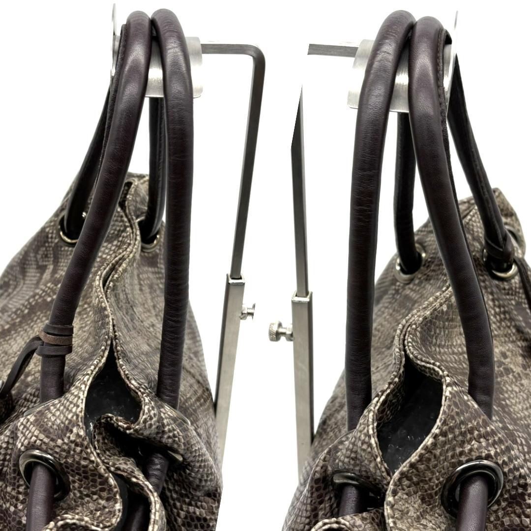 FURLA Python Embossed Tote Bag Snake Pattern Anim… - image 6