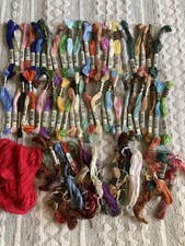 Lot of 50 Assorted Color DMC Floss Plus Bonus Floss Remnants