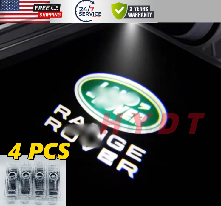 Luces de sombra fantasma cortesía bienvenida puerta led HD 4 piezas para Range Rover 2003-2022 Foto 3 de 3
