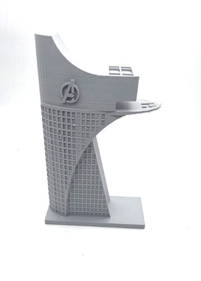 Marvel Avengers Stark Tower and Avengers Tower  6 inches 3D print Gray PLA