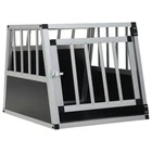 Dog Cage Silver Aluminium & MDF Travel Crate 54x69x50cm Single Door Lightweight.