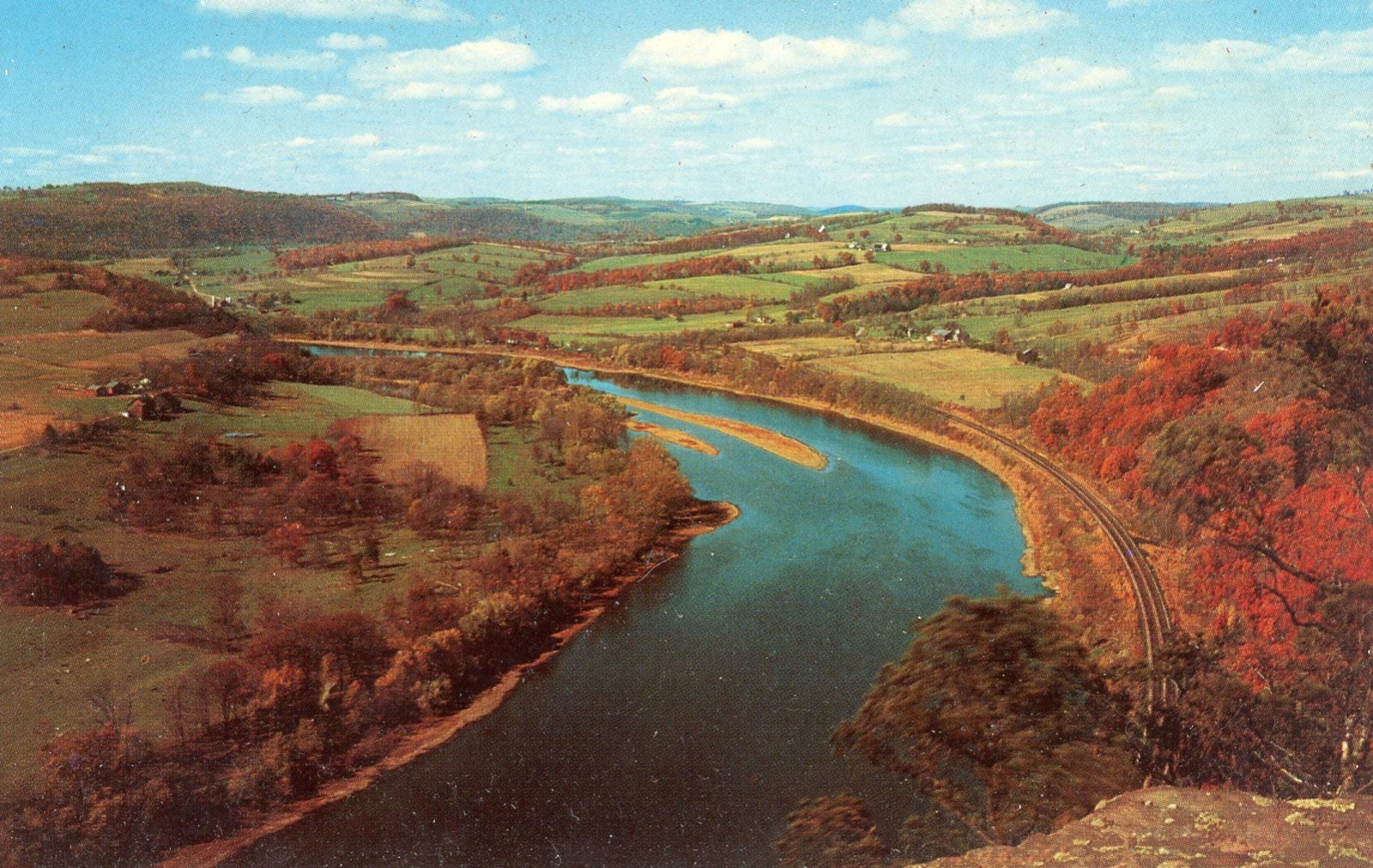 Wyalusing Rocks, Susquehanna River, Bradford County, Pennsylvania --POSTCARD