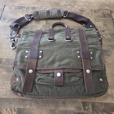 Will Leather Goods Olive Canvas and Leather M...