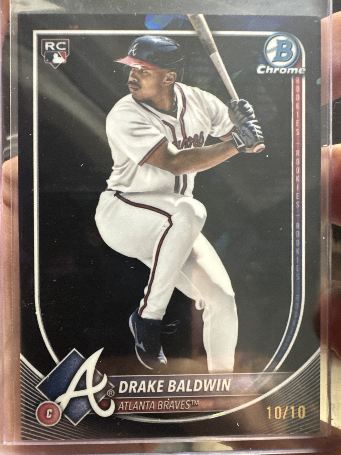 2025 Bowman Chrome Sapphire Drake Baldwin #75 RC Black 10/10 Bookend