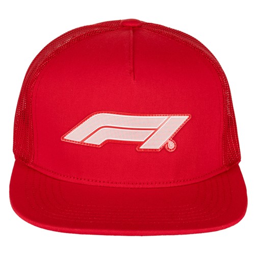 Men's Red Formula 1 Las Vegas Grand Prix Mesh Trucker Snapback Hat - 第 1/3 張圖片