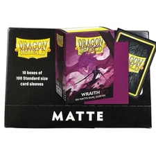 Dual Matte Wraith Case Display Dragon Shield Standard Size Sleeves - 10 Packs
