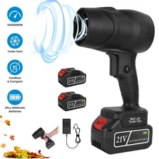 Black Electric Cordless Leaf Blower 130000RPM Handheld Turbo Jet Leaf Blower