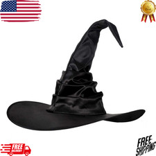 Halloween Black Ruched Witch Hat Costume Accessory Halloween Cosplay Party USA