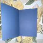 Folded Greeting Card Blank Inside Floral Flowers Blue Multicolor w/ Envelope — photo 2