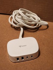 4-Port Fast Charger Station 6ft cord White Compact 30W USB C Multiport GONEO PD