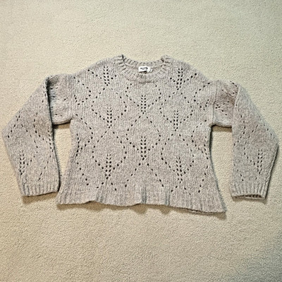 Holebrook Sweden Merino Blend Womens M Sweater Oatmeal Color Nordic Pointelle