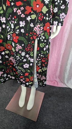 Boohoo Floral Front Slit Sweetheart Neck Midi Dress Size 14 - Picture 5 of 11