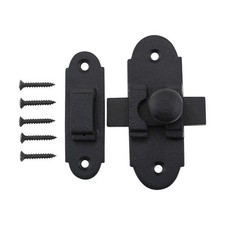 Black Slide Bolt Door Latch Wrought Iron Sliding Lock 3.25x1.25 Inch Hardware