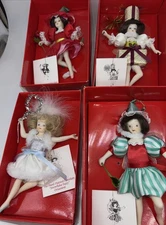 Lot Of 4 Fairies. The Christmas Ornament Collectors Club. Handpainted Vtg