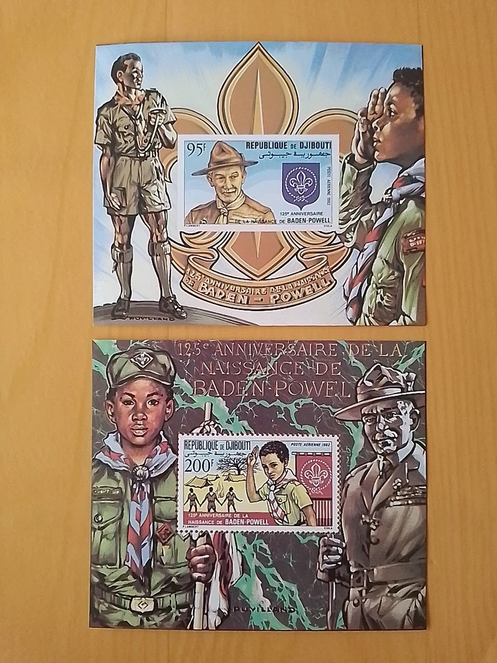Djibouti Scout Scouts Scoutisme MNH neuf PA169 170 1982 Bloc Luxe PERF et IMPERF - Photo 1/1