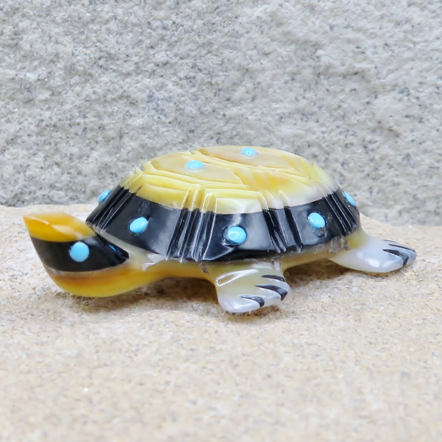 Zuni Fetish-Native American Animal Carving-Multi-Stone POWER TURTLE-Andrew Quam