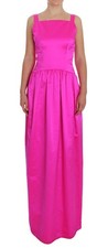 Dolce & Gabbana Pink Silk Long Sheath Ball Gown Women's Dress Authentic