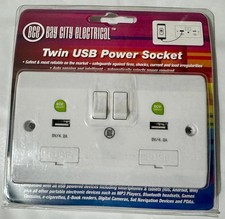 DOUBLE USB WALL SOCKET 13 AMP UK PLUG 2 GANG SWITCH ELECTRIC CHARGER POWER PORT