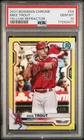 2021 BOWMAN CHROME #54 MIKE TROUT YELLOW REFRACTOR  /75 LA ANGELS
