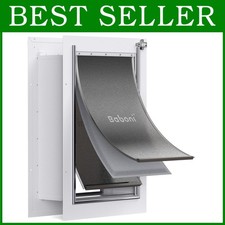 3-Flap Pet Door for Wall - Steel Frame, Telescoping Tunnel