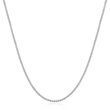 Certified 5Ct EF/VS 18" Diamond Tennis Necklace 14k White Gold Lab Grown