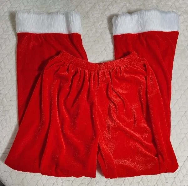 Adulto Talla L Traje de Papá Noel Conjunto Disfraz NUEVO Rojo Terciopelo Blanco Borde NUEVO Foto 4 de 4