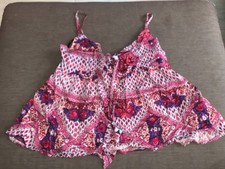 MinkPink Cami Top Sleeveless Strappy XS UK8 Purple Mix BNWT