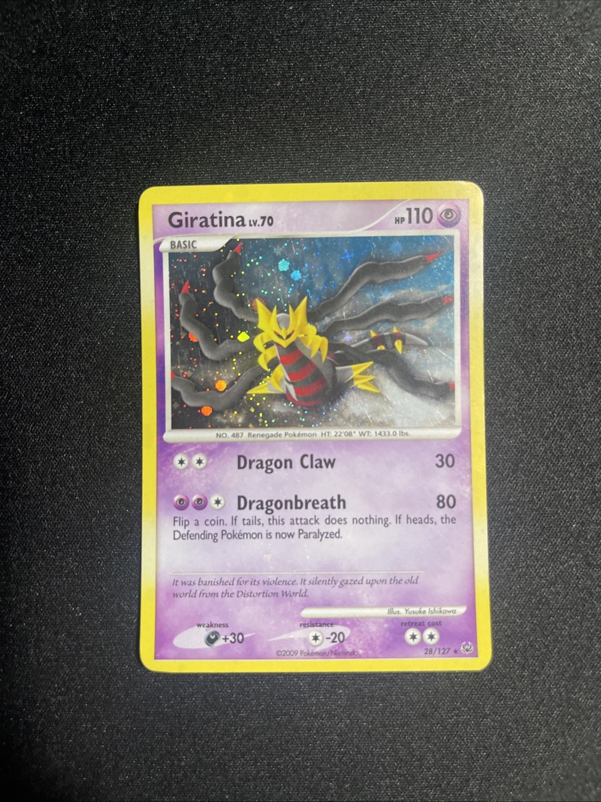 Pokemon TCG Giratina Lv. 70 #28/127 Platinum Cosmos Holo Rare NM 2009 Exclusive
