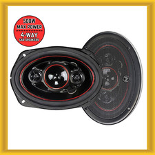 Audiopipe 6x9" 500W Power 4-Way Car Speakers Injection Cone with Rubber Surround